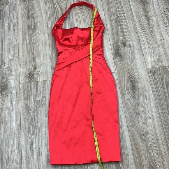 Karen Millen red satin like midi dress halter top size 2 - Picture 10 of 16